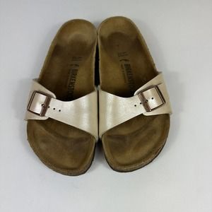 Birkenstock Madrid Womens Metallic Strap Slide Sandal Womens sz 41 US 10 Narrow
